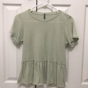 minty light green Tilly’s peplum tee